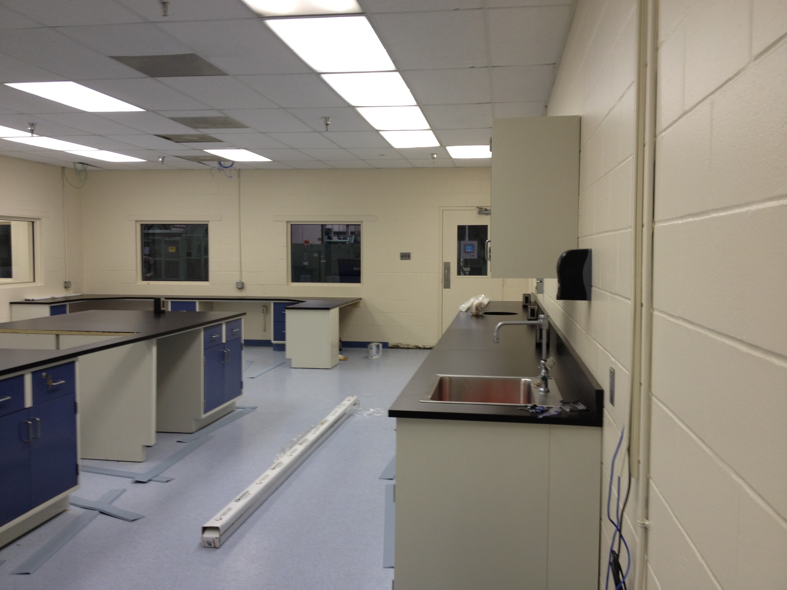 Finished laboratory casework installation by USLabs LLC